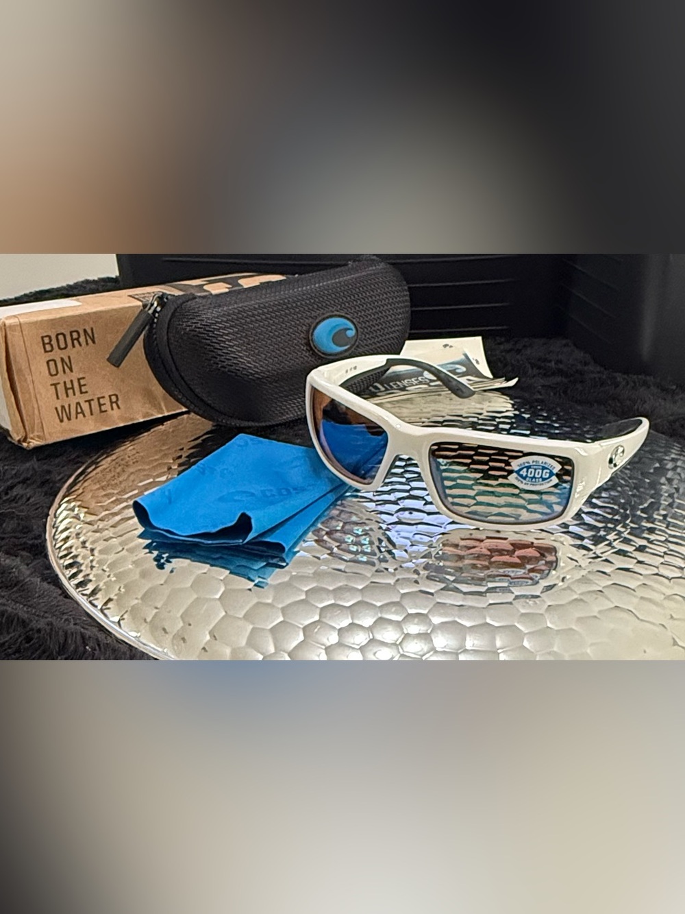 Costa Del Mar Fantail White Frame Polarized Sunglasses
